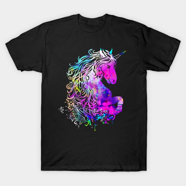 Raimbow unicorn magical creature T-Shirt by Collagedream